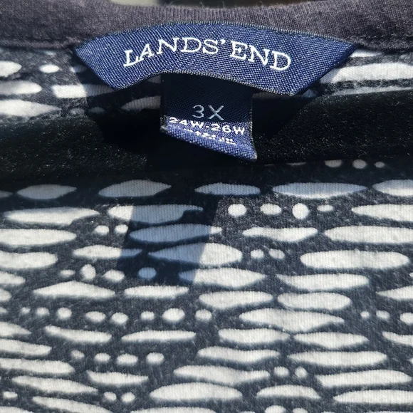 Lands' End Black and White Geometric Maxi Dress - Picture 3 of 3
